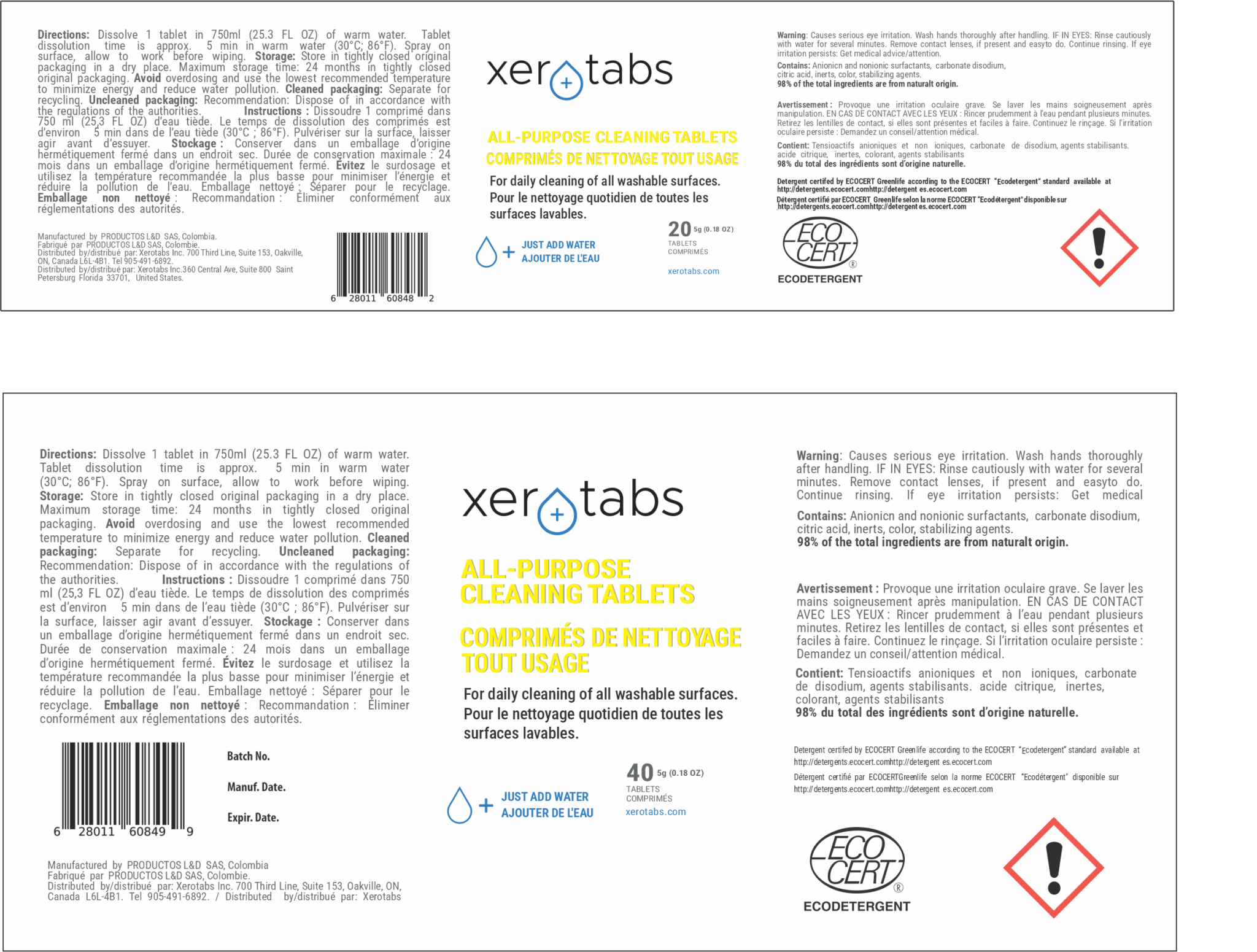 All Purpose Cleaning Tablets 5g x 20 and 40